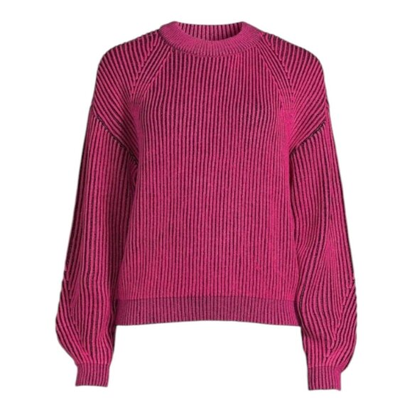 Womens XXL No Boundaries Plaited Hot Pink Long Blousen Sleeves Pullover Sweater - Picture 4 of 12